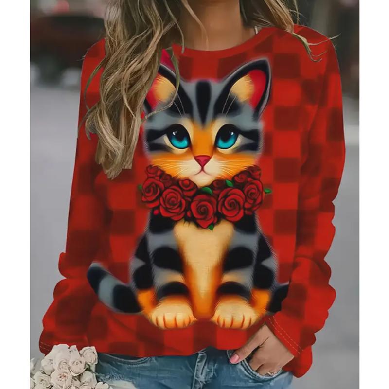 2025 Autumn & Winter Women's New Casual Crew Neck Long Sleeve Top 3D Butterfly Pattern