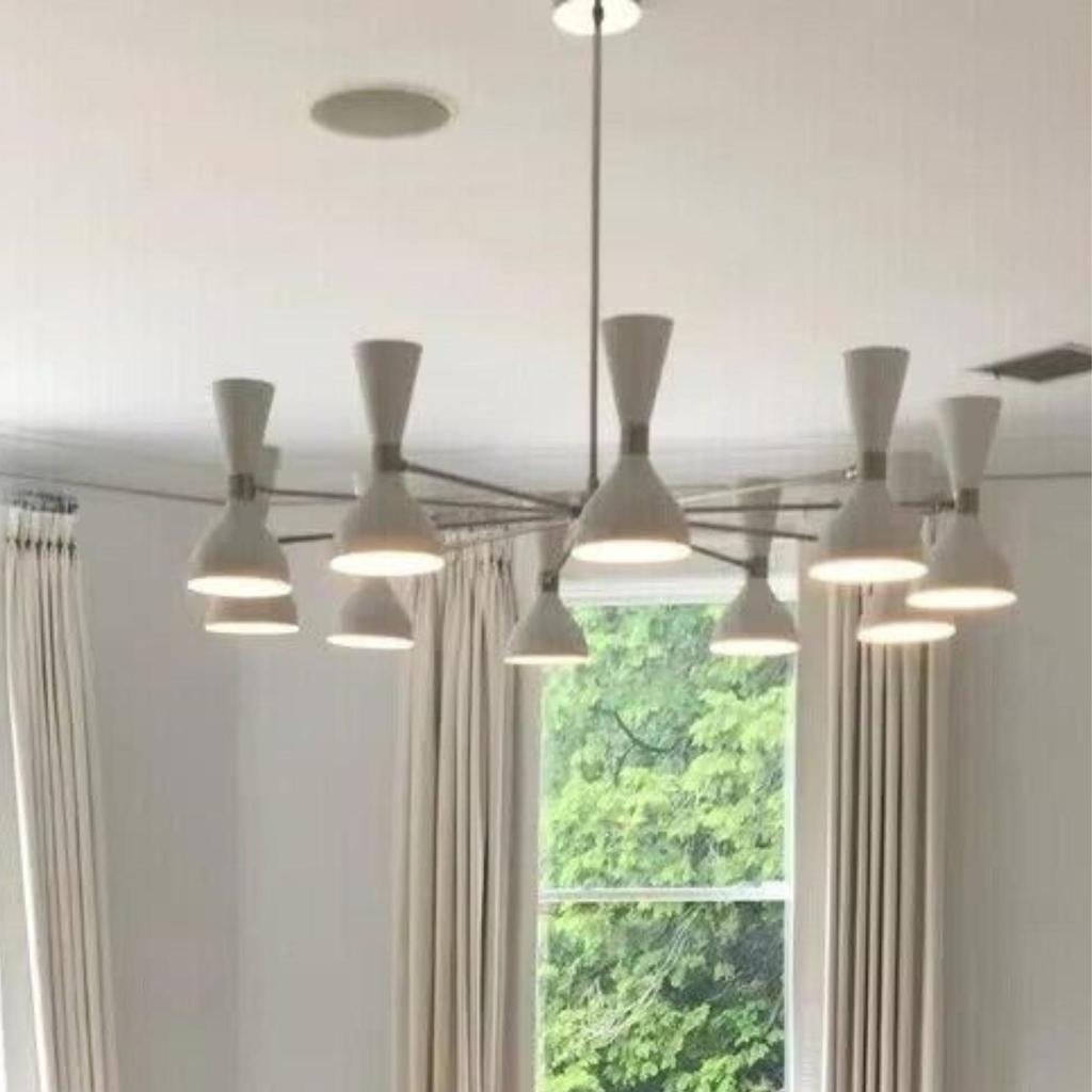 10 Arms 20 Lights Chandelier Modern Brass Sputnik Chandelier Mid Century Fixture