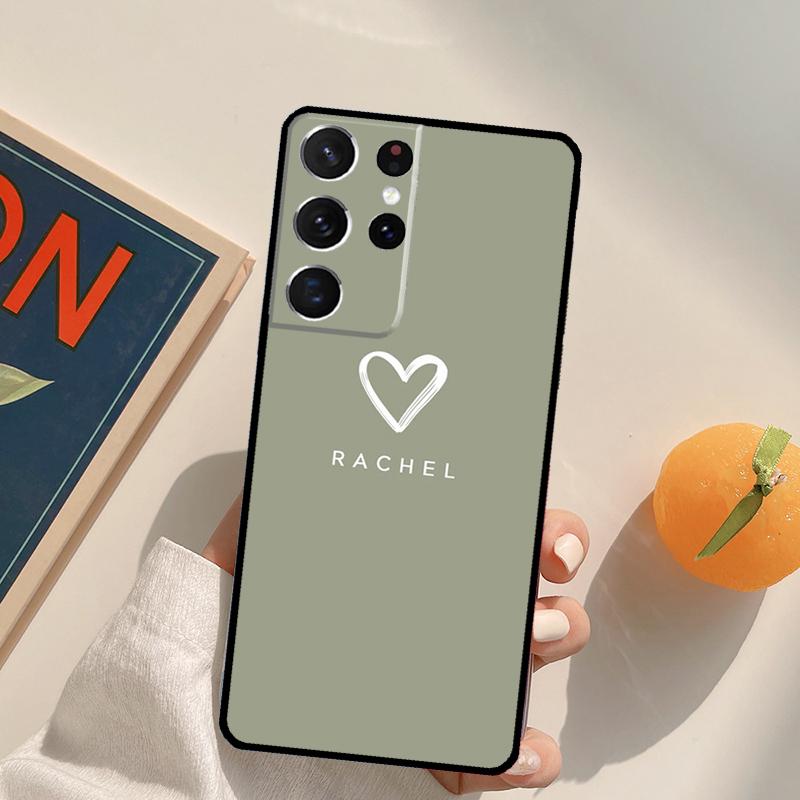 Personalise name initials pastel Phone Case For Samsung Galaxy S22 S23 S21 Ultra S20 FE S8 S9 S10 Plus Note 10 20 Ultra Cover