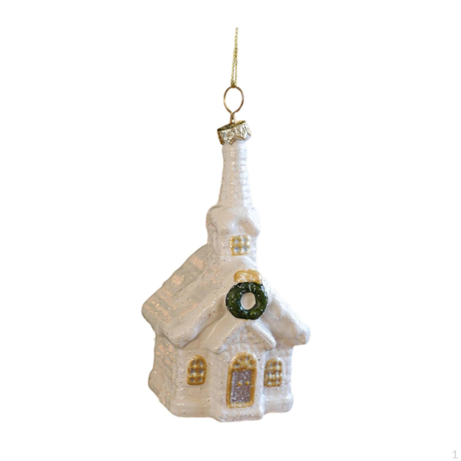 

Christmas Pendant Tree Decoration House Shaped Decorative Photo Props Ornament for Indoor