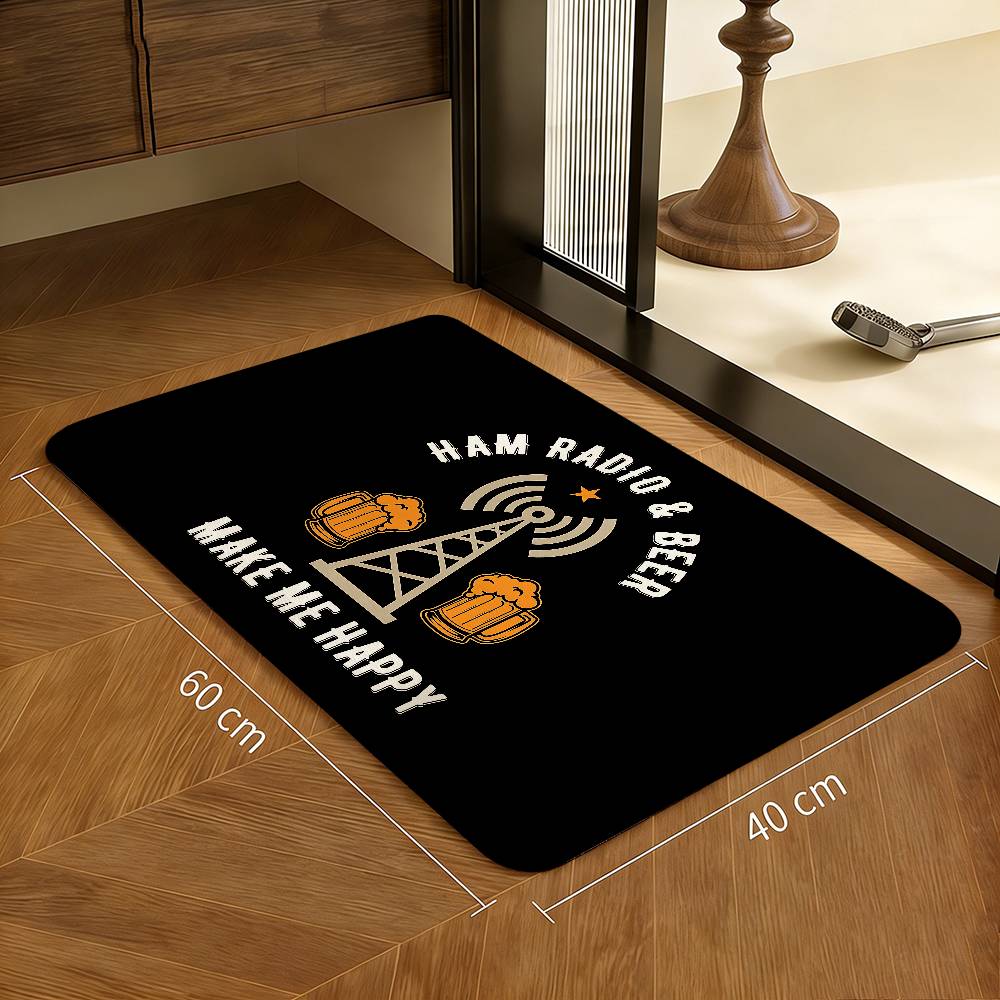 

Licensed H-Ham Retro Radio Room Mats Retro Multiple Choice Living Room Kitchen Rug Non-Slip Welcome Rug 40x60cm