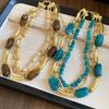 Charm Multi Layer Stacked Necklace Light Luxury Bohemian Necklace Vintage Beaded Necklace  Women