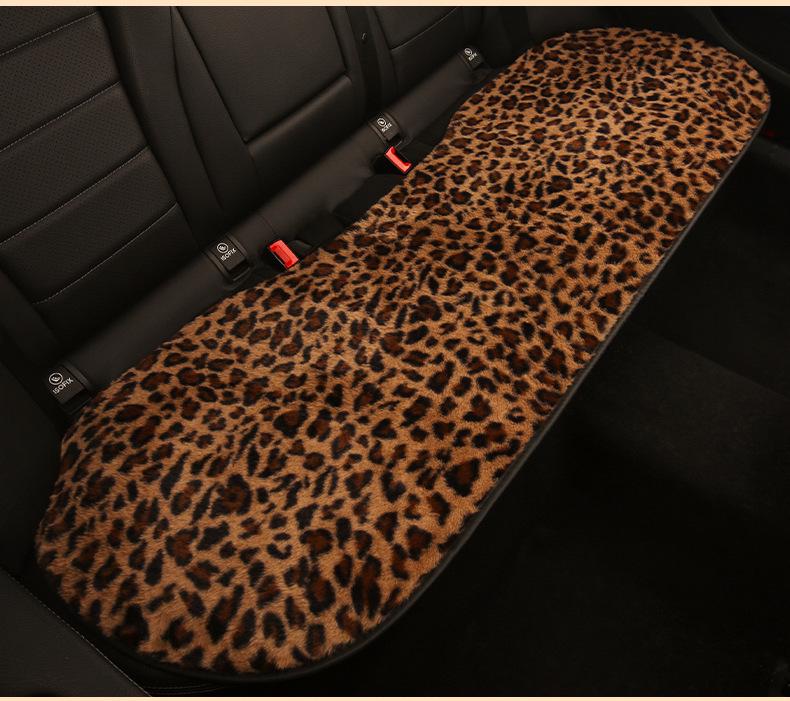 Leopard Print Kitten Cartoon Winter Plush Car Seat Cushion for ORA Good Cat, Ballet Cat, or Lightning Cat