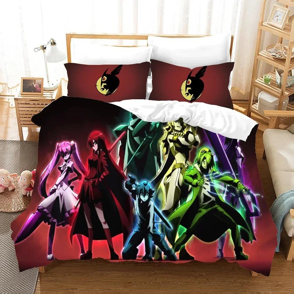 3D Printed Anime Akame Ga KILL Bedding Set Duvet Cover Bedroom Comforter Covers Single Twin King  Size Quilt Cover Home Textiles