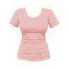 Summer Must-have Front Shoulder Slim and Thin Short-sleeved T-shirt Women's Pure Cotton V-neck Slightly Fat Mm Waist Top Small Ins