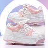Scarpe a rotelle a quattro ruote da ragazzo autunnali pattinaggio a rotelle rimovibili scarpe da pattinaggio da studente scarpe da bambino con ruote