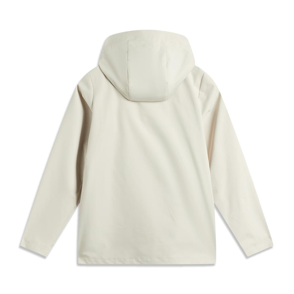 Li Ning Sports Trend Series Solid Color Hooded Three-In-One Fleece Long Sleeve Windbreaker Women Outerwear Oatmeal-Gray AWBU024-1