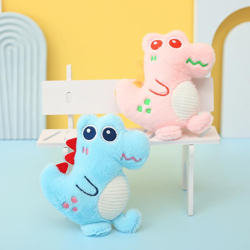 Adorable Cartoon Dinosaur Plush Keychain Soft Snow Mink Stuffed Pp Cotton Toy
