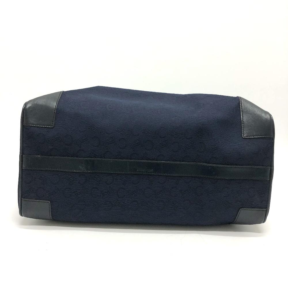 CELINE CMacadam Carriage vintage Hand Bag Duffle Bag Canvas/Leather Navy