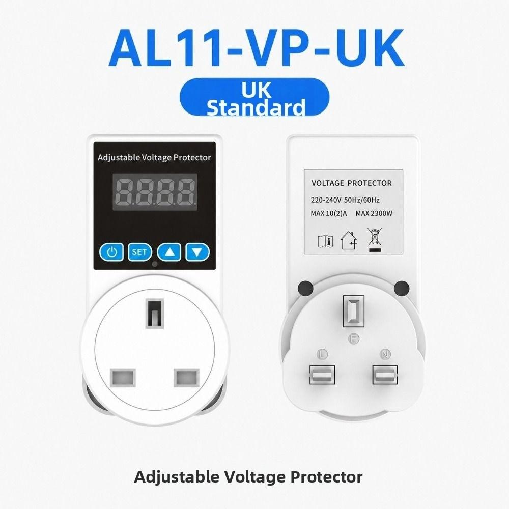 EU/UK Plug Automatic Voltage Protector Socket Over-Voltage Protection Controller Refrigerator