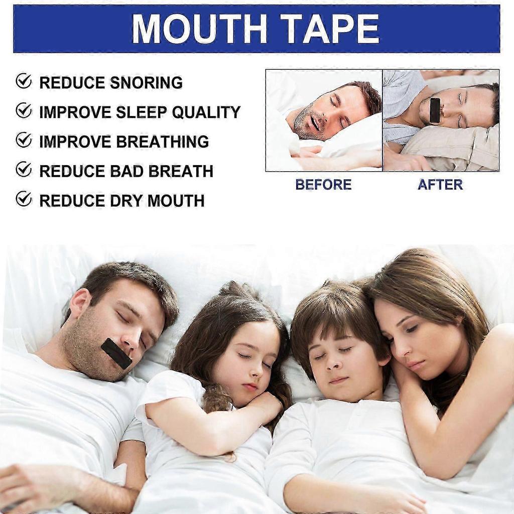 Snoring Relief Mouth Tape - Comfortable High-Quality Fiber Sleep Aid for Nasal Breathing, Reduces Snoring, Bad Breath & Dry Mouth - 30 Pack
