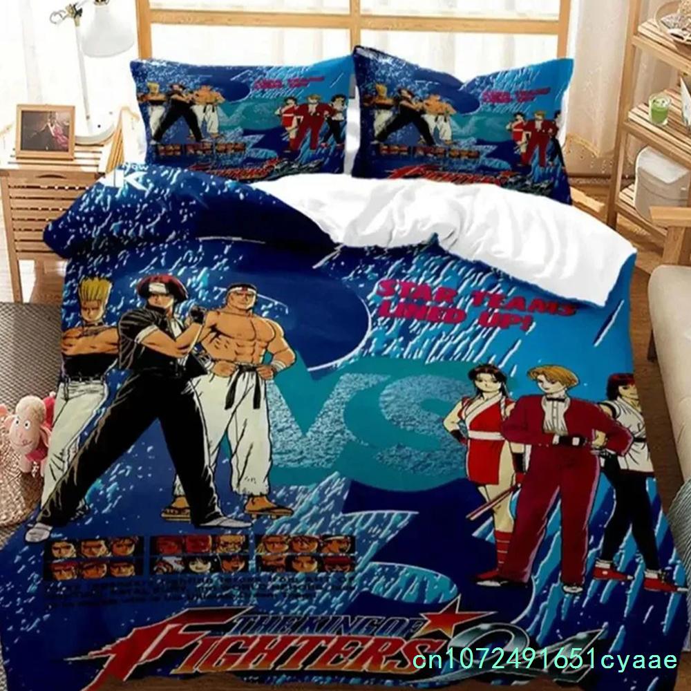 Anime King Of Fighters KOF Bedding Set Boys Girls Twin Queen Size Duvet Cover Pillowcase Bed Kids Adult Home Textileextile