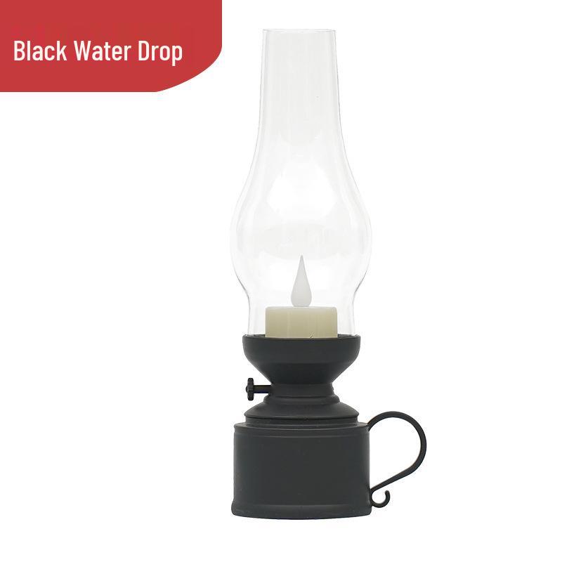 Vintage Kerosene Lamp Decorative Lantern with Electronic Candle for Weddings and Atmosphere Simulation