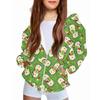 Children Girls And Boys Fashion Jacket Casual Printed Long-sleeved Hooded Cardigan Sweatshirts