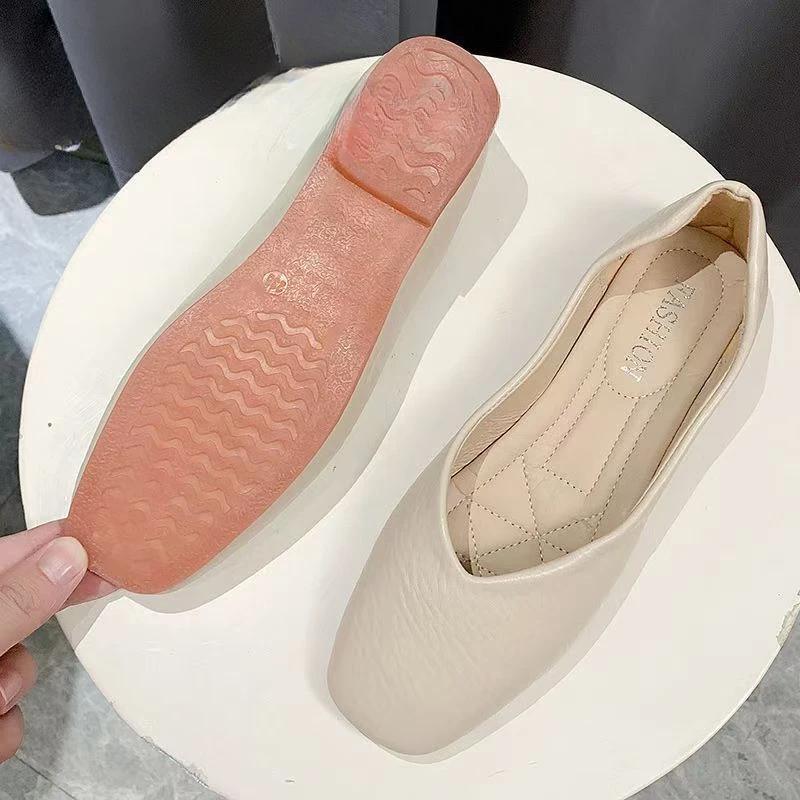 Multi-color Low-heeled Women's Shoes 2024 Granny Shoes Shallow Mouth Flats Casual Versatile Wear one shoe twice Zapatos De Mujer