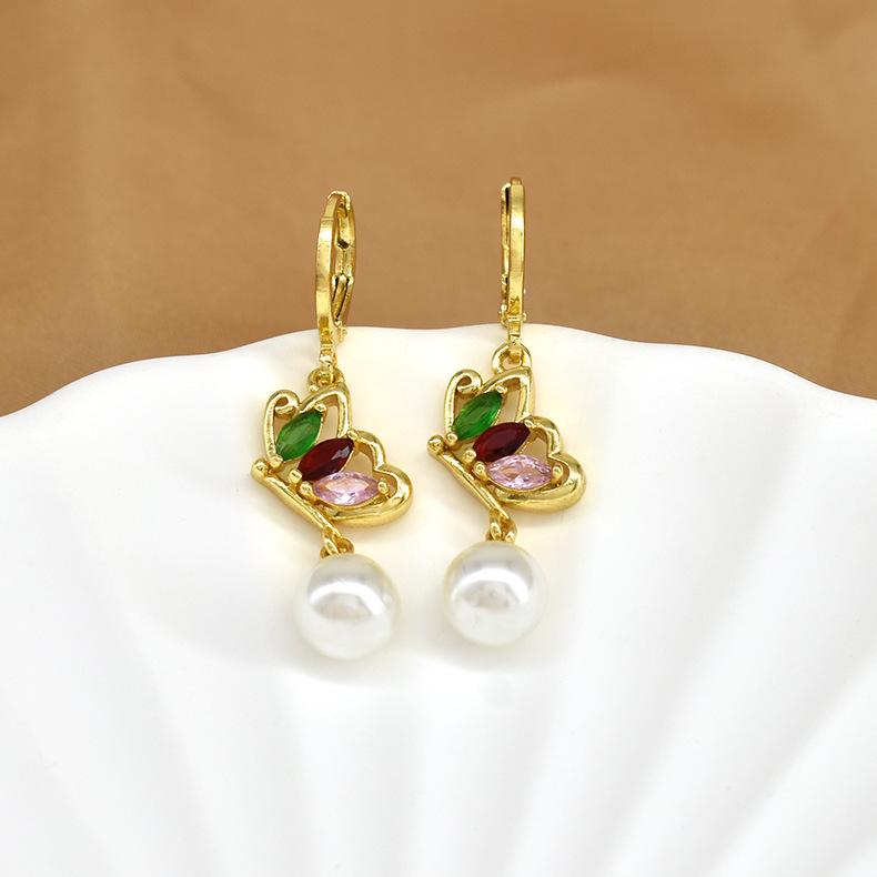 Modische Übertriebene Perlen-Quasten-Ohrringe für Damen Elegante Vielseitige Gesichtsschlankmachende Hängeohrringe Schmuck