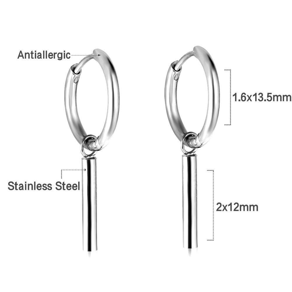 Fashion earrings women's hip-hop personality niche design sense electroplating small chain ear buckle stainless steel earrings
