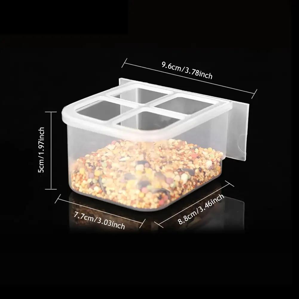 Bird Feeder Cups Parrot Bird Cage Feeder Bowl Plastic Hanging Food Container Bowl for Birds Indoor Outdoor Bird Accessories