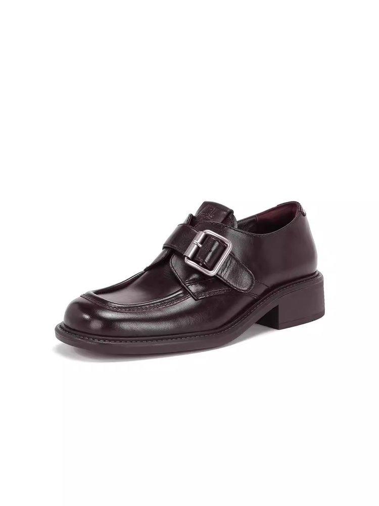 [Youshilai] Temperament thick heel small square head loafers women's 2025 spring new fashion casual versatile single shoes