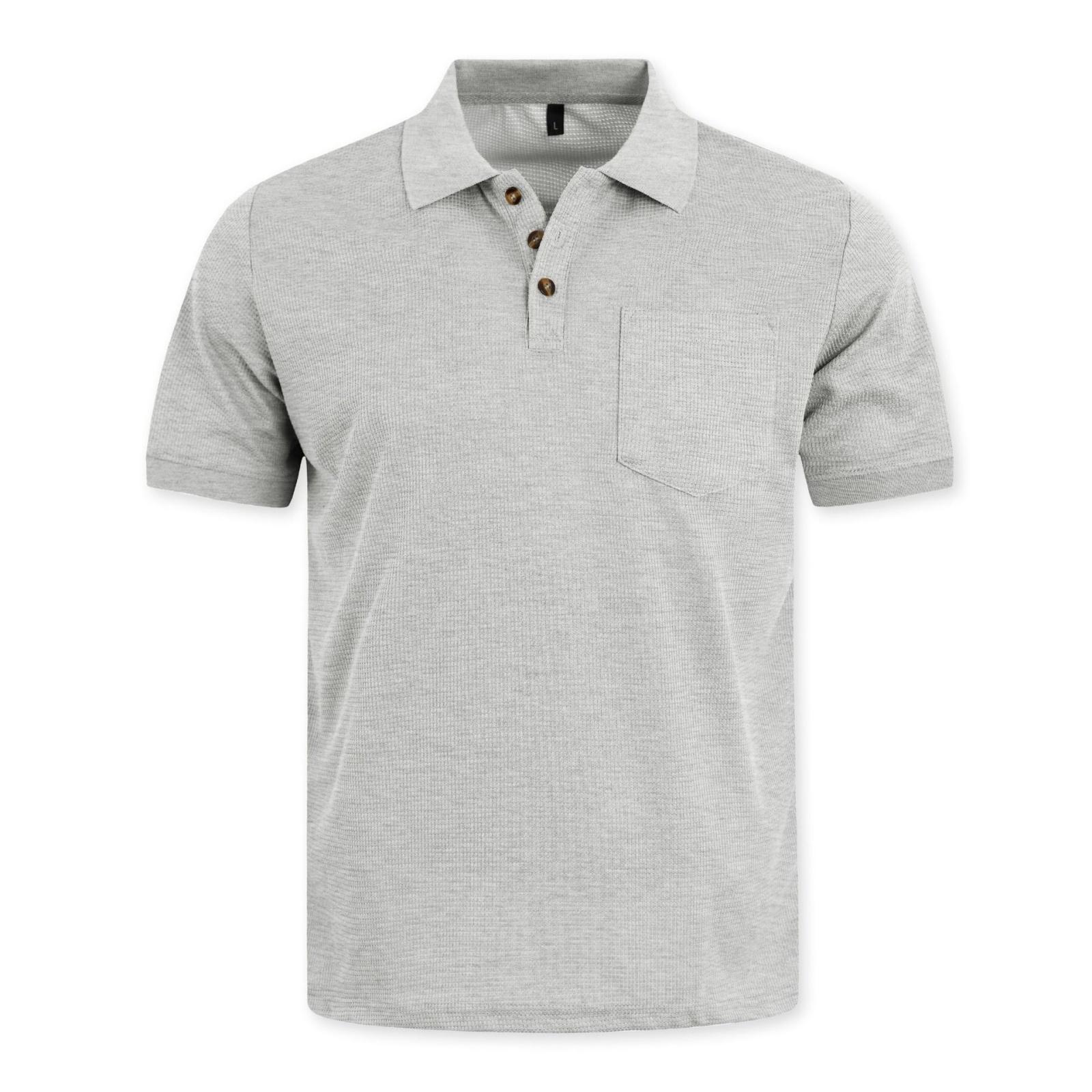 

Men s Casual Stylish Loose And Soft Breathable Check Single-pocket T-shirt M