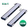 4'ü 1 arada USB C HUB 3.0 PD 60W Type C 3.1 Çoklu Bağlantı Noktası USB Ayırıcı OTG Adaptör USB HUB Xiaomi Lenovo Macbook Pro 13 15 Air Pro için