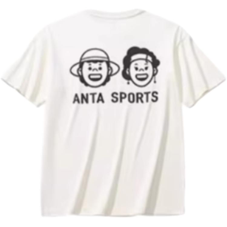 Anta X Zola Artist Collaboration Lifestyle Series Casual Simple Solid Color Round Neck Pullover Loose Short Sleeve T-Shirt Men T-Shirts 952528105-1