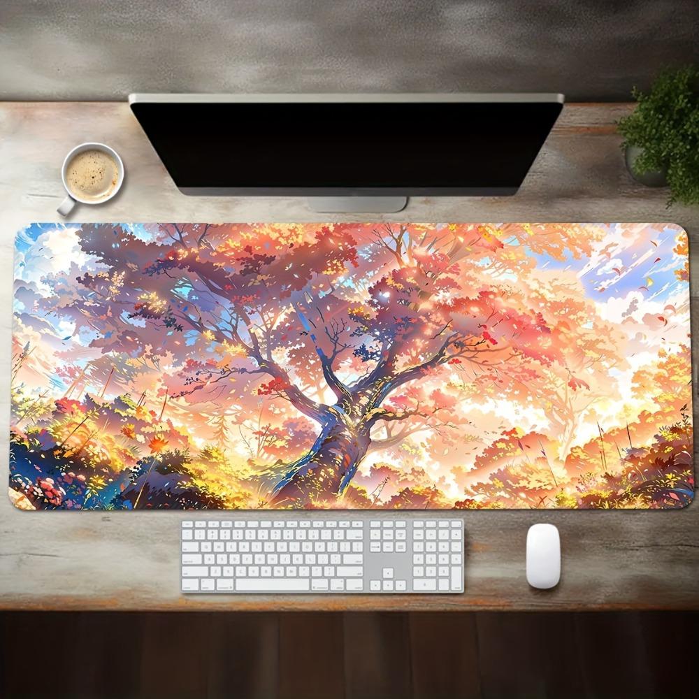AnimeStyle Autumn Forest Pattern Table Mat AntiSlip Gaming Table Mat Tapis De Souris Desk Organizers And Trays Desk Mat