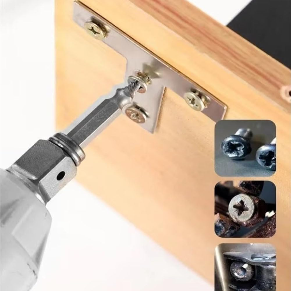 GLOWZEN Tanned Screw Remover Extractor Set of 5 Screw Remover with Storage Case (HSS Material, Silver)