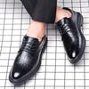 Dress leather shoes men's new business casual men's shoes genuine leather British black small leather shoes