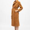 Trench long camel effet daim faragot à nouer Femme LA PETITE ETOILE