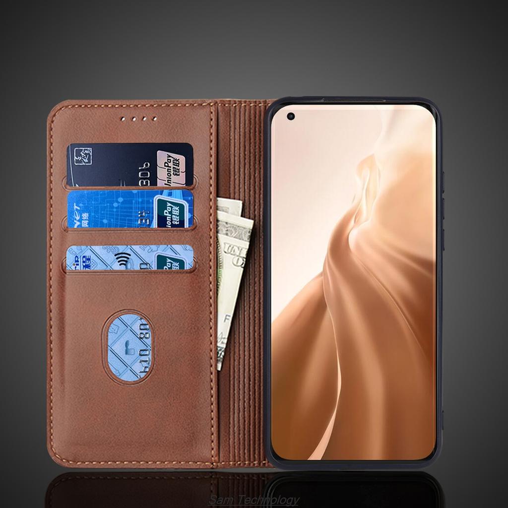 Magnetic Attraction Leather Case for Xiaomi Mi 11 /Xiaomi Mi11 6.81" Holster Flip Cover Case Wallet Phone Bags Capa Fundas Coque