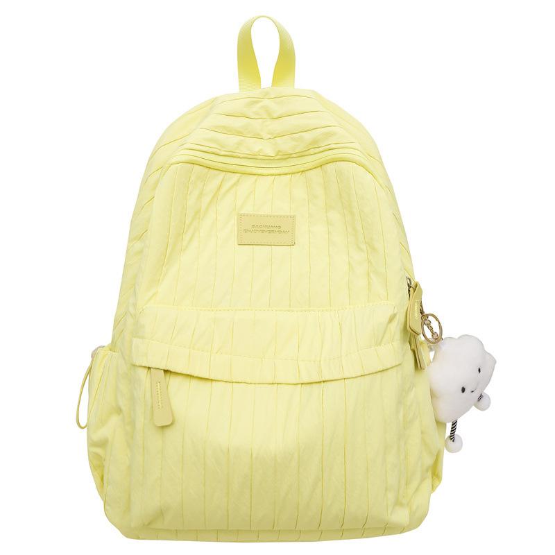 Large Capacity Solid Color Lightweight Elementary School Student Backpack High Value Girl Versatile Backpack