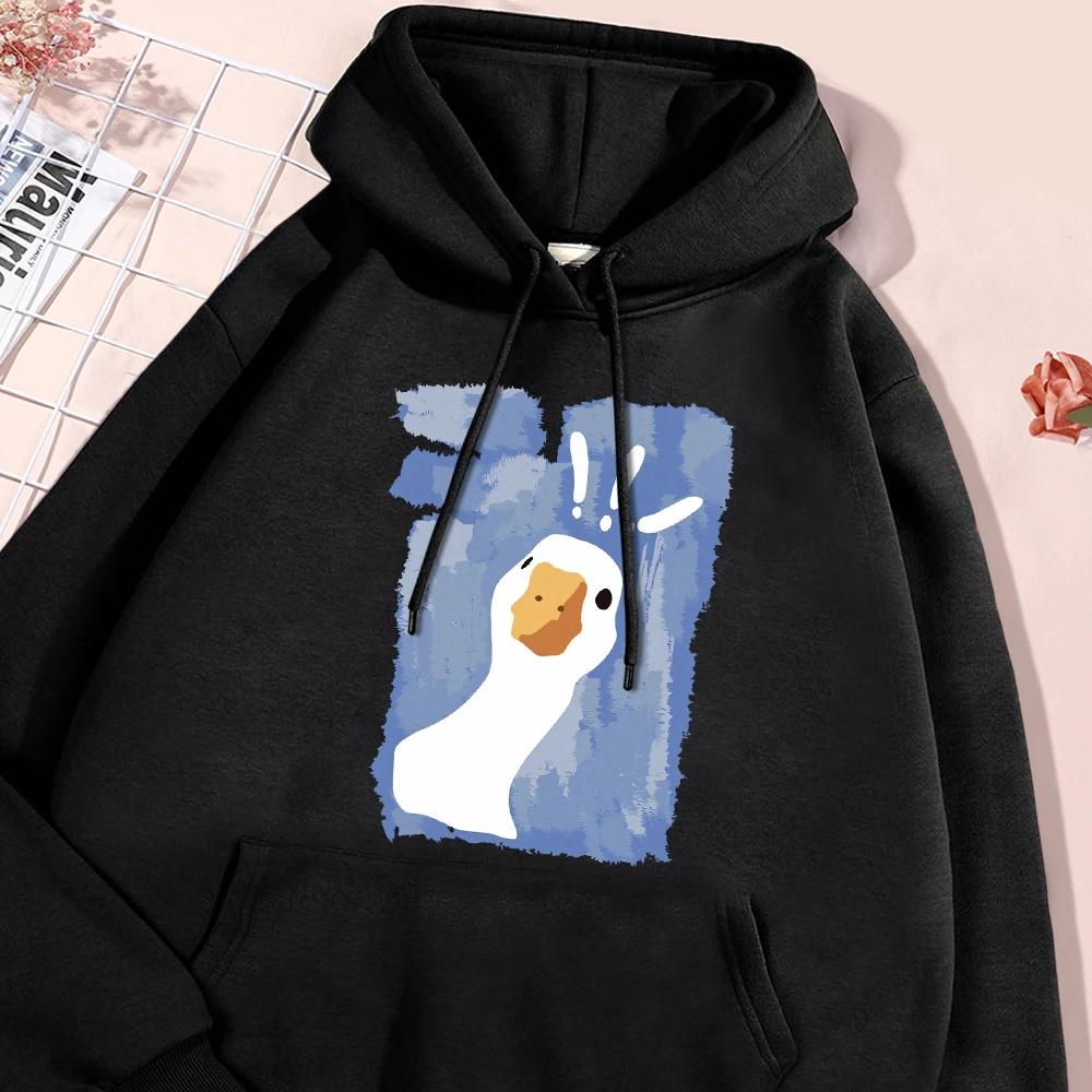 Graffiti Confused Duck Print Women's Hoodie Fashion Hoodie Casual Hoodie Korean Women's Clothing Graphic Retro Fashion