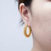 Vintage Gold Color Mesh Round Hoop Earrings For Women Girls Fashion Metal Geometric Hollow Ear Buckle Jewelry Gift