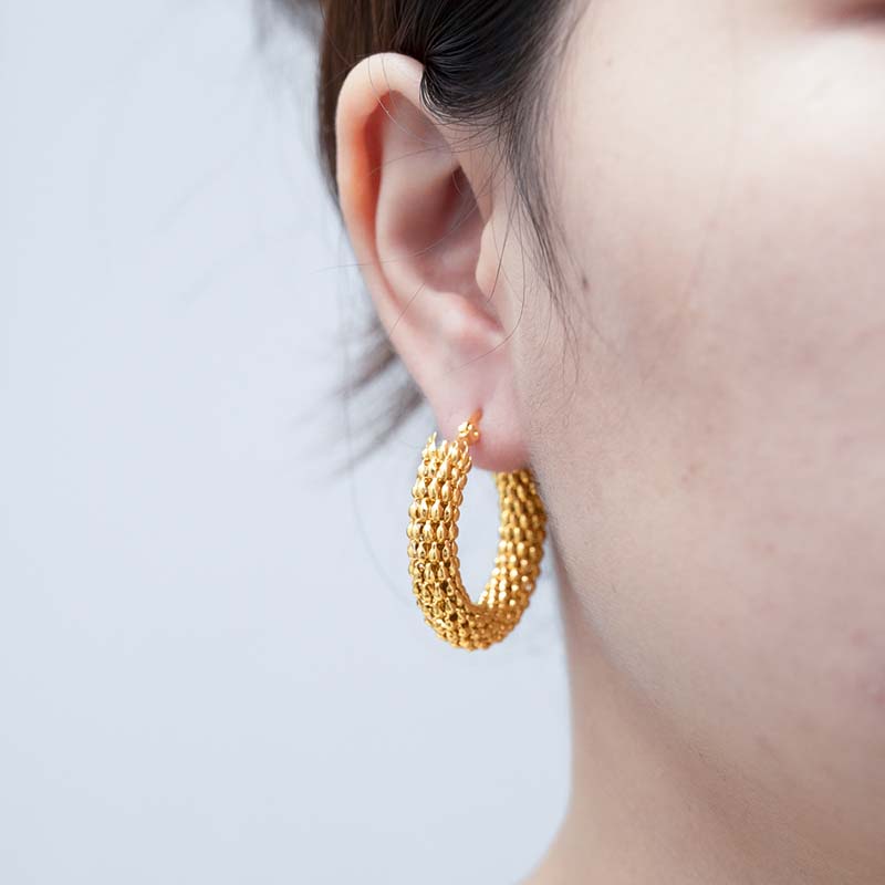 Vintage Gold Color Mesh Round Hoop Earrings For Women Girls Fashion Metal Geometric Hollow Ear Buckle Jewelry Gift
