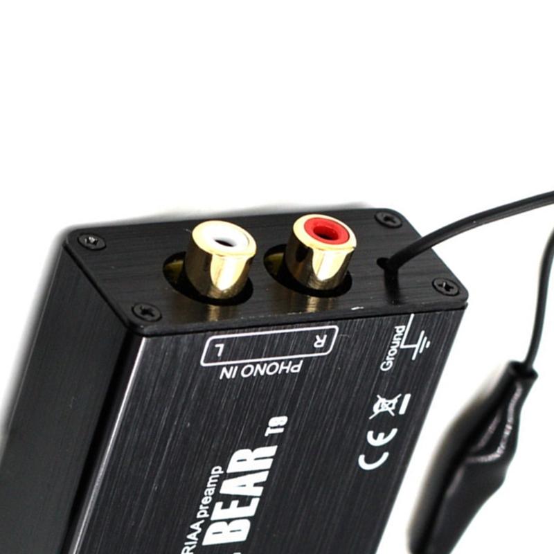 MM Phono Preamp Amplifier For Turntable Low Noise Power Supply Aluminum Housing Auditory Equipment