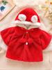 Girls' New Hooded Furry Cape Coat - Winter Faux Fur Shawl Sweater for Dolls