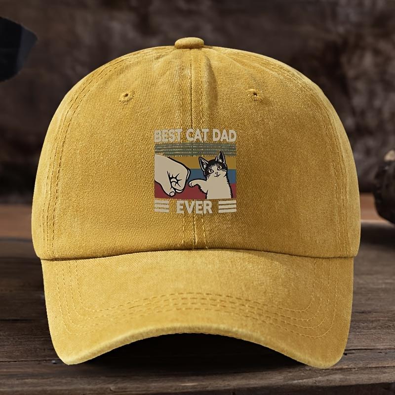 Best Cat Dad Hat with Claw Print and Cat Pattern Adjustable Buckle Design Suitable for Outdoor Activities, Travel, Fun Styling