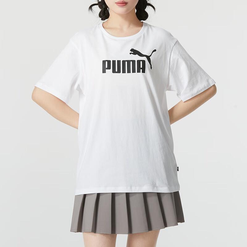 (WMNS) PUMA Logo Graphic T-Shirt 'White Black' Women's 685646-02
