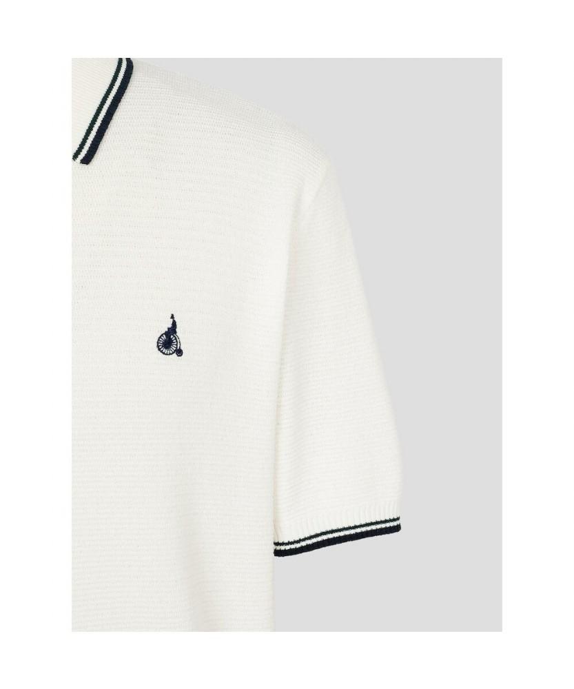 Binpolmen Crochet Tipping Collar Neck Knit Ivory