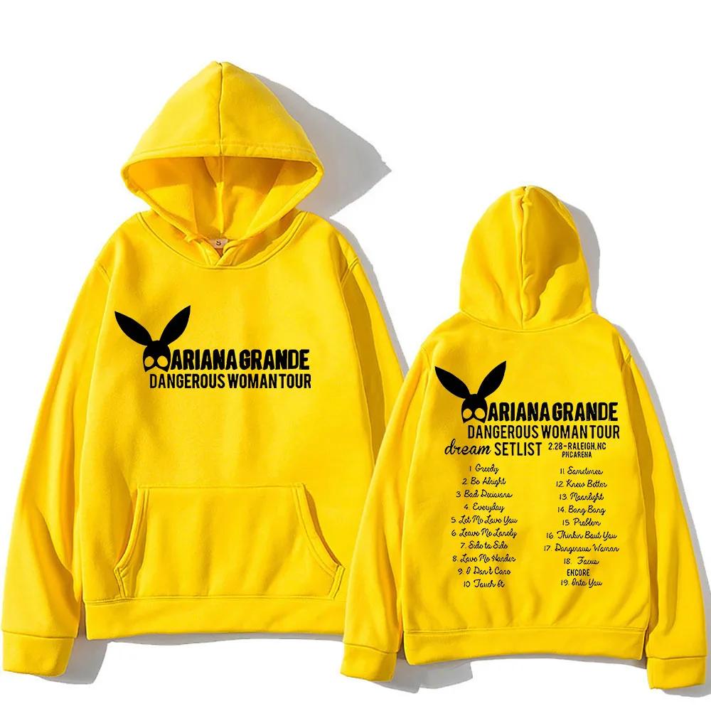 Mikina Ariana Grande na podzim zimu gotická pohodlná mikina s dlouhým rukávem oblečení sudaderas s kapucí punková mikina