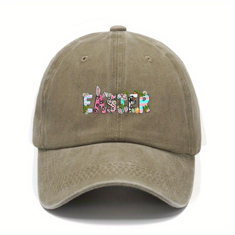

Easter Bunny Pattern Baseball Cap Unisex Casual Adjustable Cotton Blend Summer Sun Protective Outdoor Hat One Size