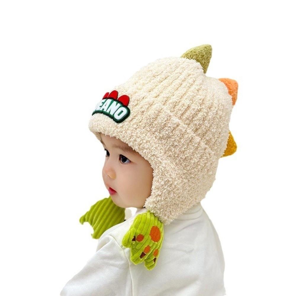 Cute Dinosaur Ear Protection Hat Warm Beanie Hat New Balaclava  Autumn and Winter