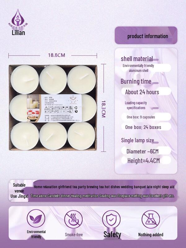 LIEI White Romantic Smokeless Tea Light Candle