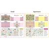2.5D Landschaftsaufkleber Mehrfarbig Wohnungs-Landschafts-Aufkleber-Set Rosa Hotel Cartoon-Muster Landschaftsgestaltung Decal Scrapbooking