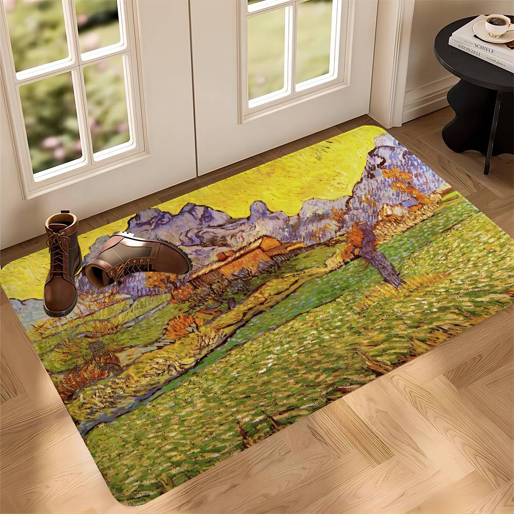 Starry Night Van Gogh Art Room Mats Nordic Style Home Doormat Bathroom-Toilet Mats Bedroom Hotel Decor Mat