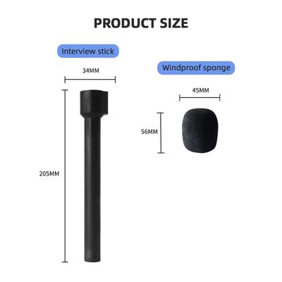 Microphone Stick For Rode Interview Go Handheld Adapter Wireless Mic for Rode Go II/DJI/Relacart Holder with Windshield Foam