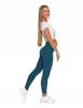 Women's Ribbed Leggings with High Waist, Fashionable, Sporty, MORAJ L/XL green
