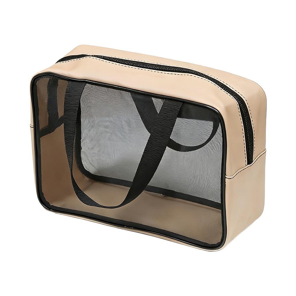 

Portable Large Capacity Toiletry Bag Multi-Purpose Breathable Mesh Bath Bag Hollow out Waterproof Cosmetic Storage Bag рожевий