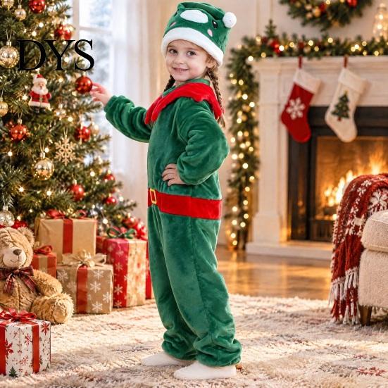 Soft Fleece Baby Christmas Outfit Kids Flannel Onesie, Santa Claus Costume Pajamas for Boys Girls, Jumpsuit Warm Holiday Party Sleepwear with Two Way